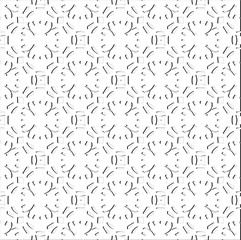 Abstract  background with figures from lines. Black and white texture for web page, textures, card, poster, fabric, textile. Monochrome pattern. Repeating design.