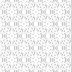 Abstract  background with figures from lines. Black and white texture for web page, textures, card, poster, fabric, textile. Monochrome pattern. Repeating design.