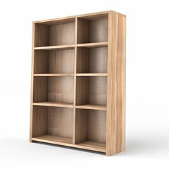 Wooden book shelf mockup "ai genarated "
