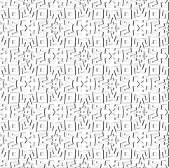 Abstract  background with figures from lines. Black and white texture for web page, textures, card, poster, fabric, textile. Monochrome pattern. Repeating design.