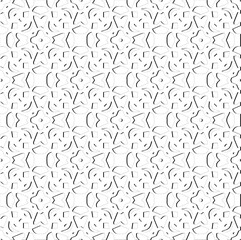 Abstract  background with figures from lines. Black and white texture for web page, textures, card, poster, fabric, textile. Monochrome pattern. Repeating design.