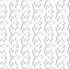 Abstract  background with figures from lines. Black and white texture for web page, textures, card, poster, fabric, textile. Monochrome pattern. Repeating design.