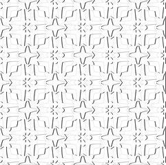 Abstract  background with figures from lines. Black and white texture for web page, textures, card, poster, fabric, textile. Monochrome pattern. Repeating design.