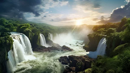 Fotobehang Iguazu Falls, Argentina, South America. The largest series of waterfalls in the world. © korkut82