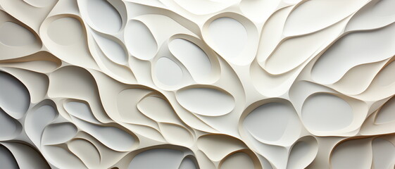 Abstract wavy surface made of white paper sheets.Texture as background wallpaper Banner