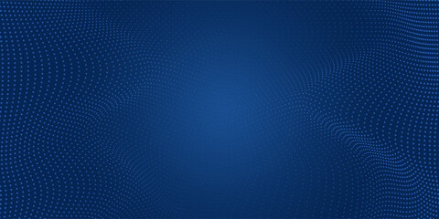 Beautiful waves in the form of a luminous array of dots. Abstract vector design element