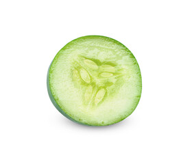 Sliced Cucumber isolated on white background.