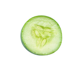 Sliced Cucumber isolated on white background.