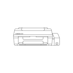 Large Inkjet Printer in outline icon. Trendy style vector illustration of A3 ink tank printer for office and business. Editable graphic resources for many purposes.