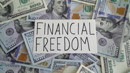 Concept of financial freedom by having a lot of money