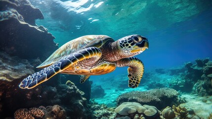 Obraz na płótnie Canvas Sea Turtle Generative AI