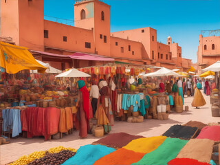 colorful market in the city
