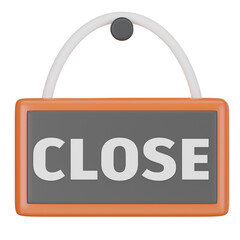 Close Shop sign 3D Icon
