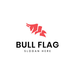 vector bull flag logo vector illustration