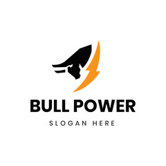 vector bull power lighting logo vector icon illustration