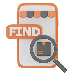 Mobile Shopping Product Search 3D Icon