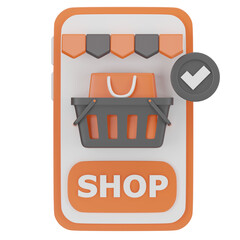 Mobile Shopping 3D Icon