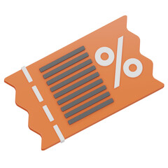 Coupon Cutting 3D Icon