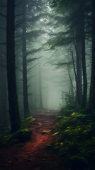Misty Forest Morning, 9:16 format