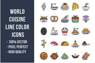 World Cuisine Flat Icons