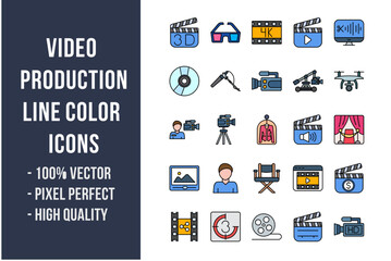 Video Production Flat Icons