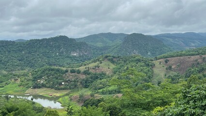 Panoramic view at Doi Chang, Chiang Rai, Thailand.