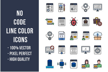 No Code Flat Icons