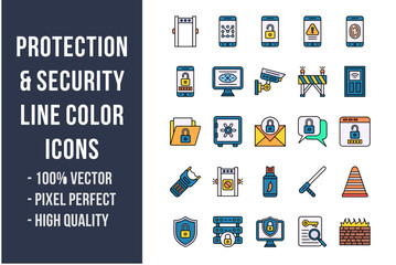 Protection and Security Flat Icons
