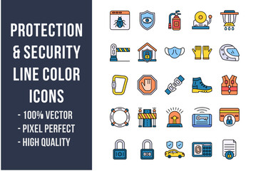Protection and Security Flat Icons