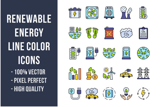 Renewable Energy Flat Icons