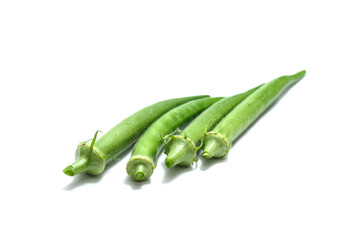 白背景のオクラ