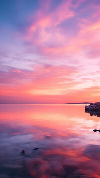 Fototapeta Dreamy Pastel Sunset, 9:16 format