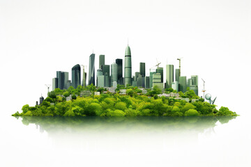 City Skyline Transforming To Green