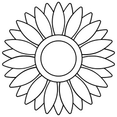 Sunflower head illustration for greeting card decorative and design.