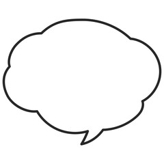 Speech symbol talk and thinking hand drawn style. Bubble with clouds thin line.