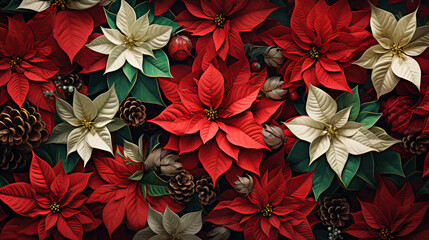 Flor de Nochebuena" (Poinsettia) during Christmas