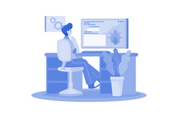 Software Testing Illustration concept on white background