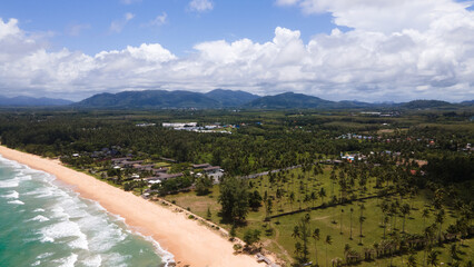 Amazing aerial image of Beautiful seascape scene of Beach