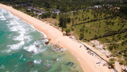Amazing aerial image of Beautiful seascape scene of Beach