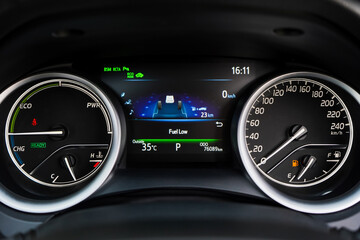 car​ instrument panel, car​ speed motor of​ night, car​ dashboard​ modern​ automobile...