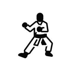 Black solid icon for judo 