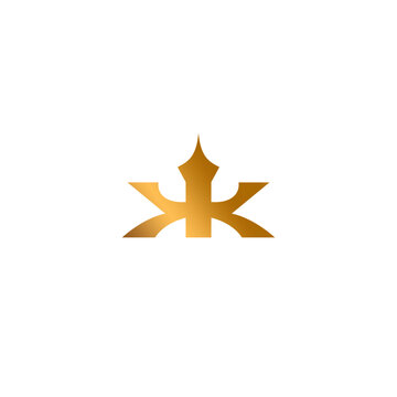 Letter K Crown Logo Design. KK Logo Symbol