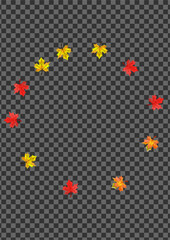 Green Plant Background Transparent Vector. Foliage Shape Frame. Ocher Ground Leaf. Tree Floral Texture.