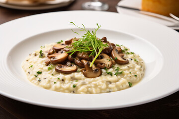 Truffle Risotto On White Plate
