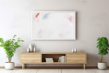Tv Frame With An Empty Space For A Photo Or Picture Tv Mounted On Wall With Gallery Of Artwork Surrounding It