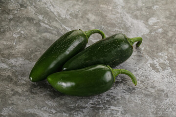 Raw green Mexican jalapeno pepper