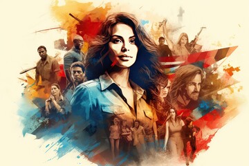 Month of Hispanic Heritage, representing cultural heritage Hispanic people, flags, art,Generated with AI