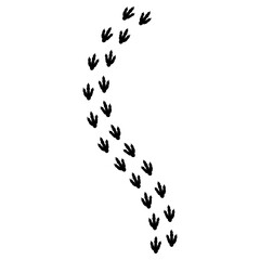 Dinosaur footprints icon vector. Dinosaur tracks illustration sign. Animals footprints symbol. Animals tracks logo. © Denys