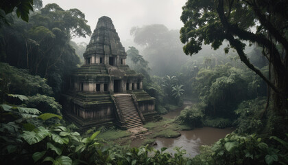 Temple maya dans la jungle