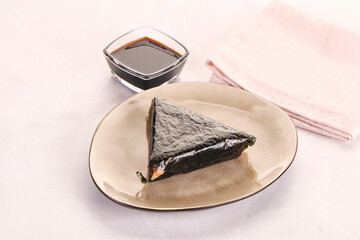 Japanese traditional onigiri with fish